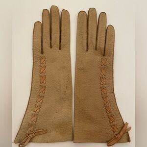 Vintage Meyers Make Country Club Ladies Brown Western Pigskin Gloves 6 1/4